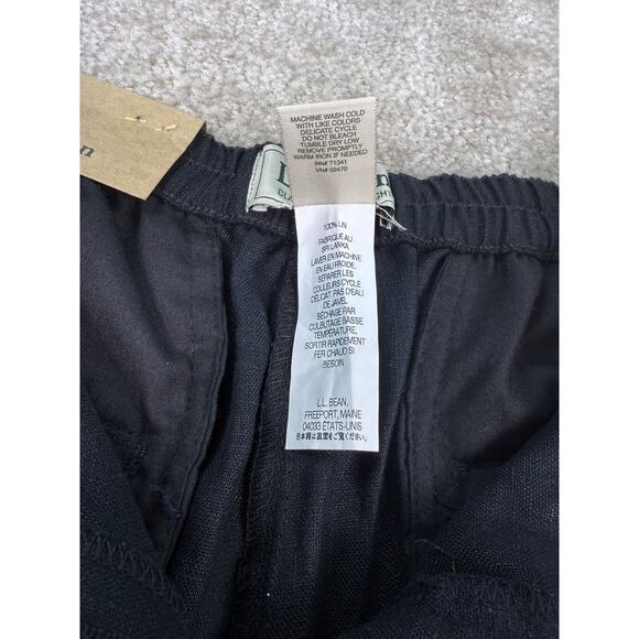 LL Bean Premium Linen Pants WIDE LEG Black Womens Sz 14 Beach NWT B608 - Picture 4 of 10